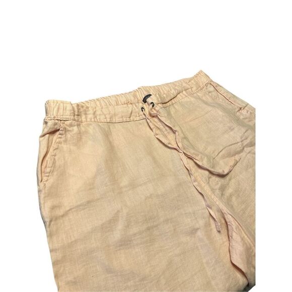 Vince Camuto Women's Peach Linen Tie Front Wide Leg Pants Size 1X Pockets - Picture 4 of 10